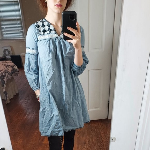 Ulla Johnson Chambray August Tunic Dress - Picture 1 of 8